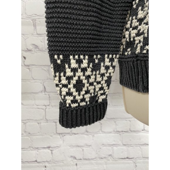 VTG Le Moda Knitwear Gray White Waffle Knit Pullover Sweater S - Picture 6 of 8